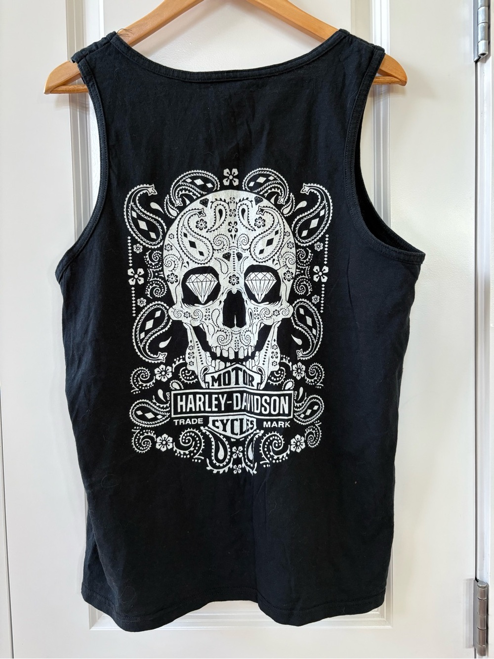Harley-Davidson Black Tank Top Day of the Dead Skull Medium